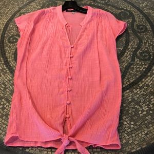 Coral color sleeveless summer 👚 blouse